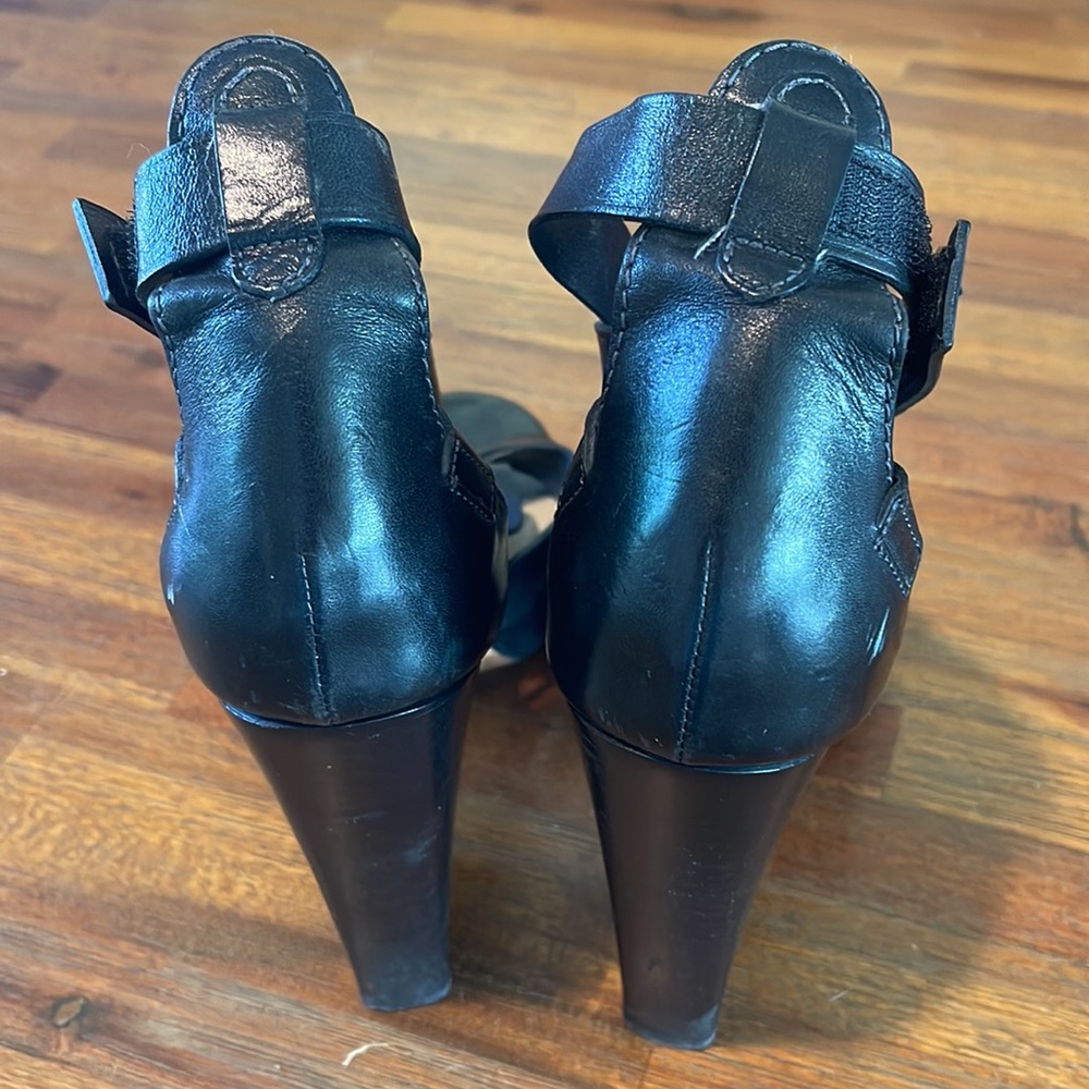 D&G Dolce‎ & Gabbana Black Leather Strappy Sandals Super Chunky Heels - 40.5 10 - Picture 6 of 16